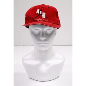 Vintage 90s Air Jordan Nike Red Velvet Hat Snapback Made in Japan